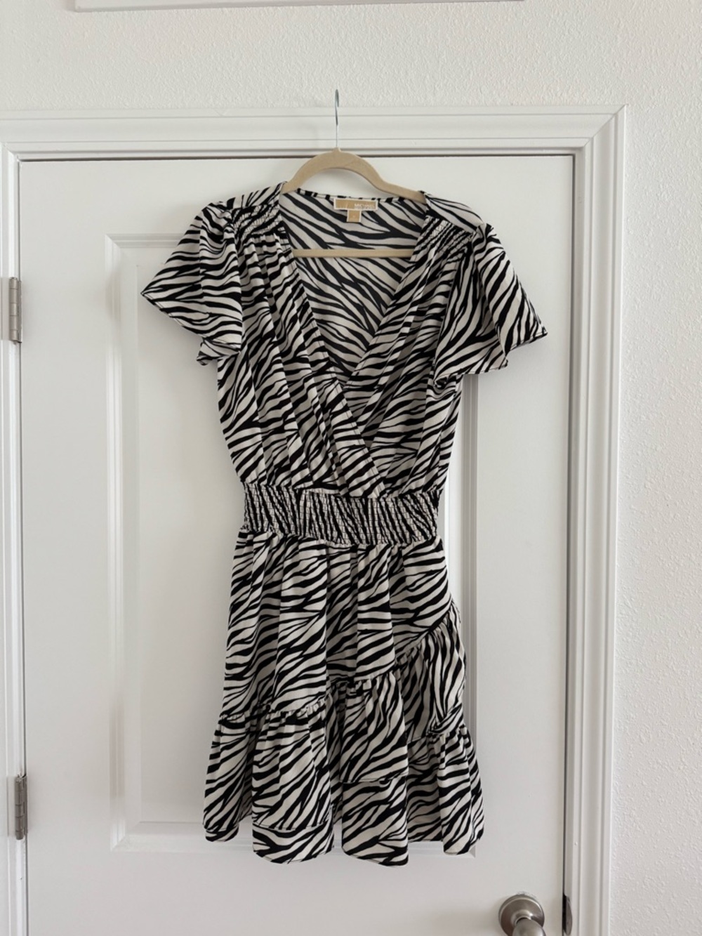 Michael Kors Black and Cream Zebra Print Dress - Picture 2 of 3